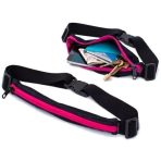 RIÑONERA SPORT NEGRA CON CIERRE ROSA