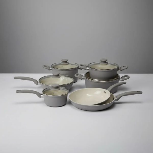 SET DE OLLAS DE COCINA 10 PCS GRIS CLARO