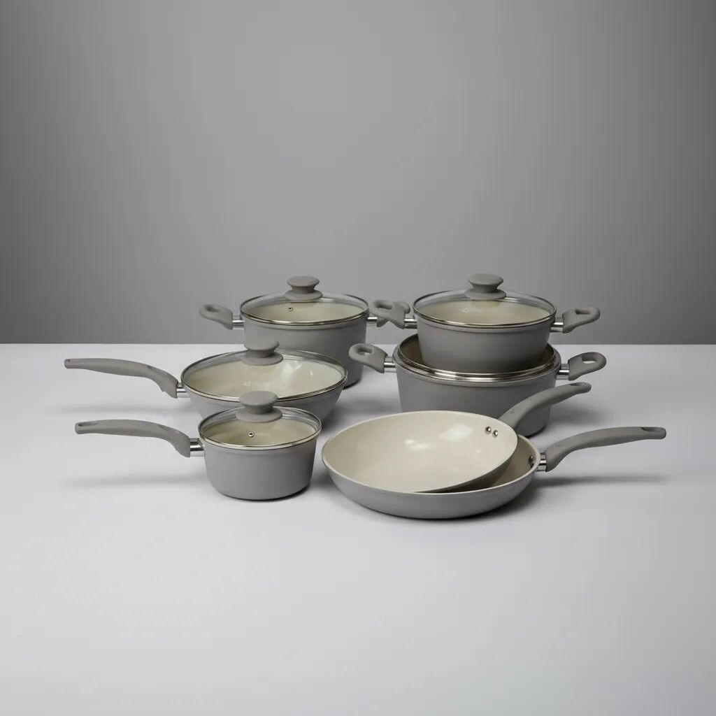 SET DE OLLAS DE COCINA 10 PCS GRIS CLARO SET DE OLLAS DE COCINA 10 PCS GRIS CLARO - Imagen 1