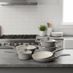 SET DE OLLAS DE COCINA 10 PCS GRIS CLARO - Imagen 3