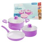 SET DE OLLAS DE 3 PIEZAS ROSA