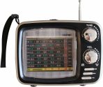 RADIO VINTAGE FM AM USB RECARGABLE KTF 1641 BLACK