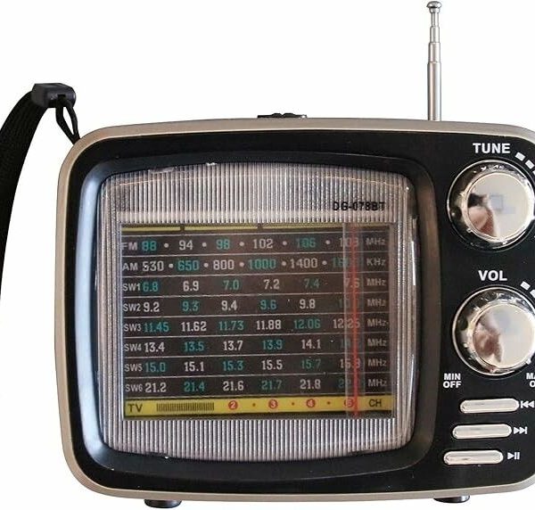 RADIO VINTAGE FM AM USB RECARGABLE KTF 1641 BLACK