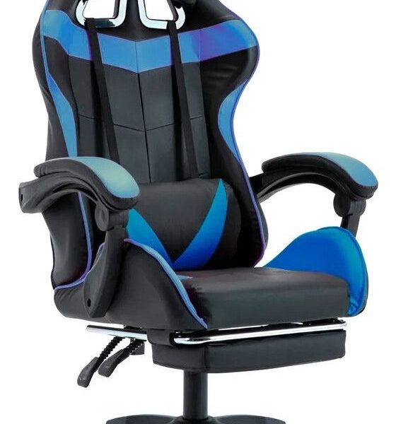SILLA GAMER VONNE SV-GO CUERO SINTETICO COLOR NEGRA Y AZUL OUTLET