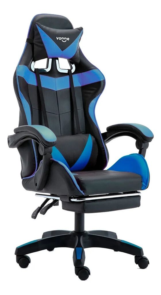 SILLA GAMER VONNE SV-GO CUERO SINTETICO COLOR NEGRA Y AZUL OUTLET SILLA GAMER VONNE SV-GO CUERO SINTETICO COLOR NEGRA Y AZUL OUTLET - Imagen 1