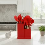 KIT DE UTENSILLOS DE COCINA  COLOR ROJO 19 PCS S 1161-01