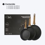 SARTENES ANTIADHERENTE X3 PCS  OM SAR02 - Imagen 2