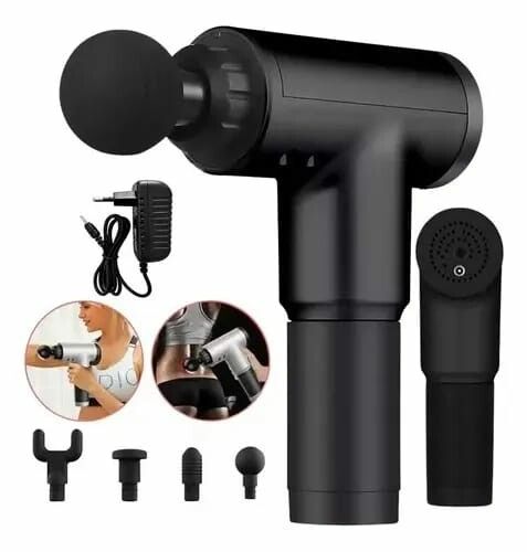 MASAJEADOR PISTOLA RECARGABLE PLATEADA M-121027