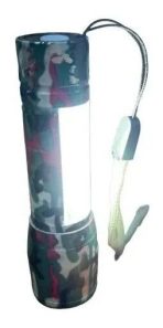 LINTERNA MINI RECARGABLE CAMUFLADA DE COLORES EN ESTUCHE VERDE - Imagen 2