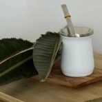 MATE DE ACERO INOXIDABLE 236 ML BLANCO - Imagen 3