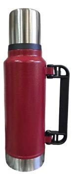 TERMO DE ACERO CON MANIJA REFORZADA 1200 ML ROJO