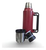 TERMO DE ACERO CON MANIJA REFORZADA 1200 ML ROJO - Imagen 2