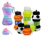 BOTELLA PLEGABLE DEPORTIVO FUTBOL ROSA - Imagen 2