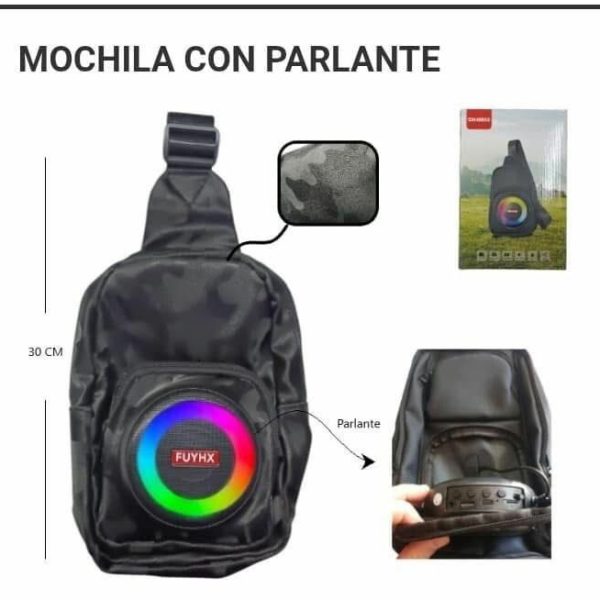 MOCHILA CON PARLANTE -CH M802- CAMUFLADA