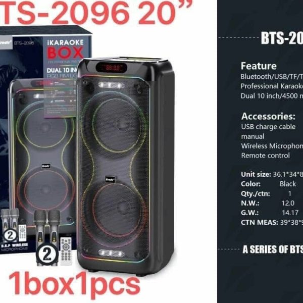 PARLANTE TORRE 10X2 BT/USB FUNCION SD-BTS2096