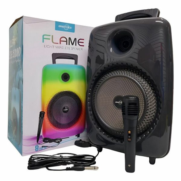 PARLANTE BT 8'' C/LUZ/MICRO.KBOARD-GTS1802-