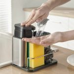 DISPENSER DE DETERGENTE CON PORTA ESPONJA-BJ-189