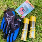 COMBO CANDADO DE FRENO DE DISCO MOTO/BICI-GUANTESFOX-ACEITE ELAION 220ML