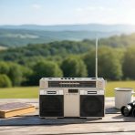 RADIO CON PANEL SOLAR RGB CHAMPAGNE