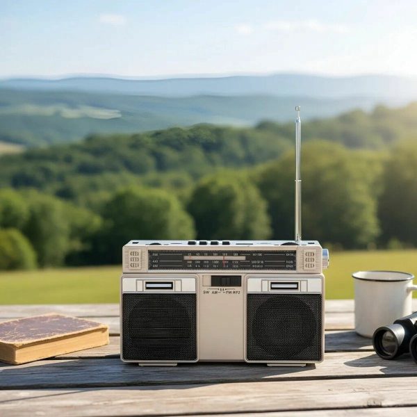 RADIO CON PANEL SOLAR RGB CHAMPAGNE