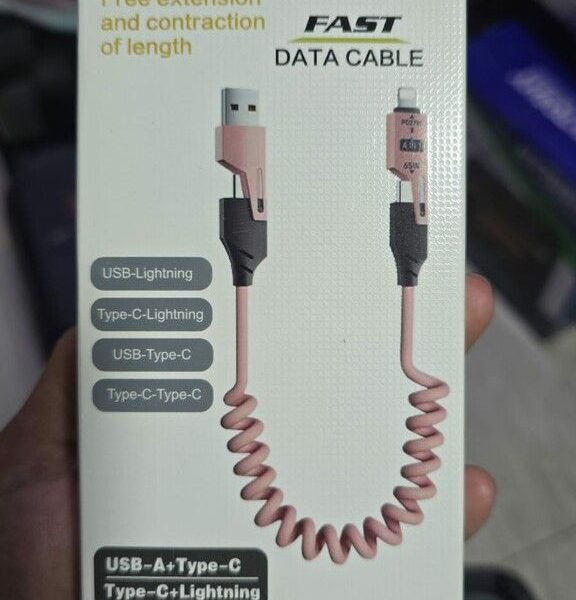 CABLE ENRRULADO 4 EN 1 27/65W 54511 (ROSA)