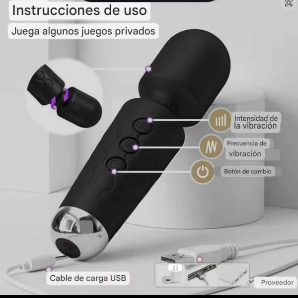 VIBRADOR DE SILICONA CABEZA FLEX (MELECH-372) NEGRO