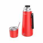 TERMO ELECTRICO  C/MATE Y BOMBILLA 1200ML (OG-ET1) ROJO