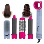 SET 5 EN 1 MOLDEADOR RIZADORA (B,R,GR. ) ROSA PASTEL  Y NEGRO