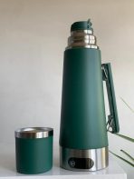 TERMO ELECTRICO  C/MATE BOMBILLA 1200ML (OG-ET1) VERDE MILITAR