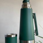 TERMO ELECTRICO  C/MATE BOMBILLA 1200ML (OG-ET1) VERDE MILITAR
