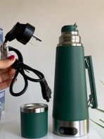TERMO ELECTRICO  C/MATE BOMBILLA 1200ML (OG-ET1) VERDE MILITAR - Imagen 2