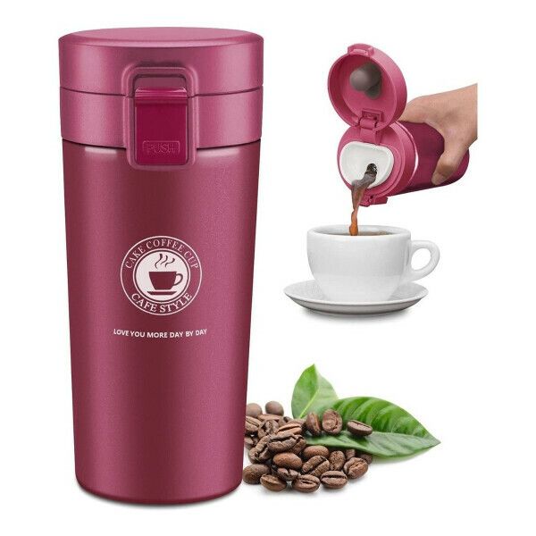 VASO TERMICO DE CAFE 380ML (FUCSIA )