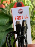 CABLE TRENZADO 1 METRO 3A V8 NEGRO (CAJA BLANCA Y ROJA )