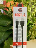 CABLE TRENZADO 1 METRO 3A V8 NEGRO (CAJA BLANCA Y ROJA ) - Imagen 2