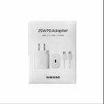 CARGADOR COMPLETO SAMSUNG 25W TIPO C CALIDAD ORIGINAL+CABLE C A C BLANCO