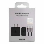 CARGADOR COMPLETO SAMSUNG 45W TIPO C CALIDAD ORIGINAL+CABLE C A C NEGRO