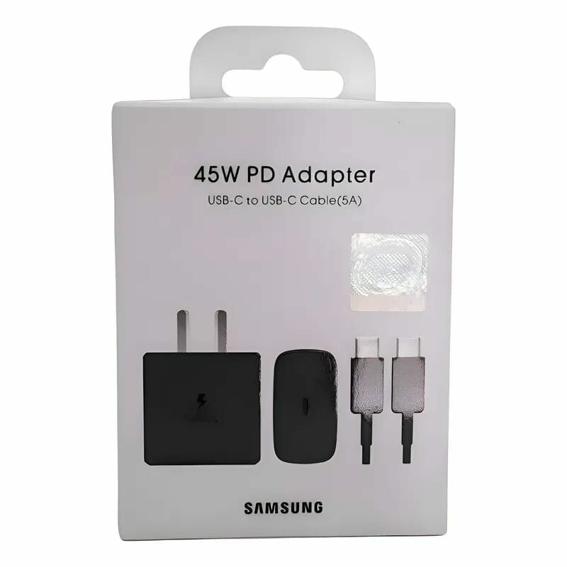 CARGADOR COMPLETO SAMSUNG 45W TIPO C CALIDAD ORIGINAL+CABLE C A C NEGRO CARGADOR COMPLETO SAMSUNG 45W TIPO C CALIDAD ORIGINAL+CABLE C A C NEGRO - Imagen 1