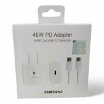 CARGADOR COMPLETO SAMSUNG 45W TIPO C CALIDAD ORIGINAL+CABLE TIPO C A C  BLANCO