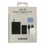 CARGADOR COMPLETO SAMSUNG 65W TIPO C CALIDAD ORIGINAL+CABLE C A C NEGRO