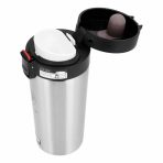 VASO TERMICO DE CAFE 380ML  OP-365 TAPA NEGRA Y PLATEADO - Imagen 2