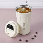 VASO TERMICO 500 ML ACERO MELECH BA-29  CON SENSOR TEMPERATURA (BLANCO )