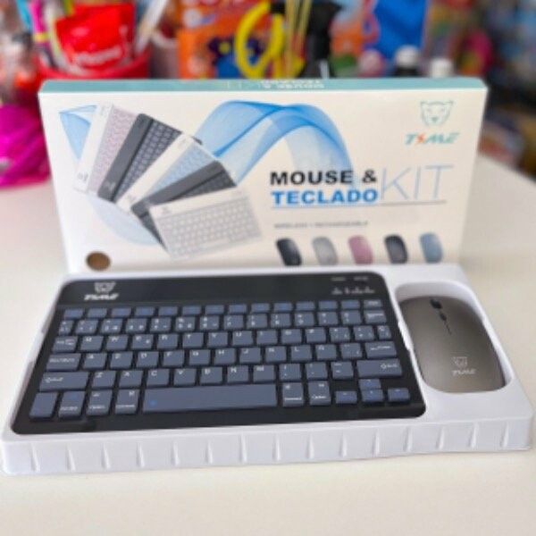 KIT DE MOUSE Y TECLADO INALAMBRICO  TIME (TMU-001)NEGRO TECLAS GRIS