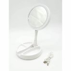 ACC0106 ESPEJO DOBLE  C/LUZ LED A PILA Y RECARGABLE  JG-988