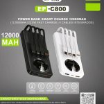 POWER BANCK MOD EP-C800 12000MAH  ECOPOWER (NEGRO )