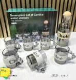 SET DE TAZAS Y BOTELLA DE VIDRIO 7PCS HOGO618 - Imagen 2