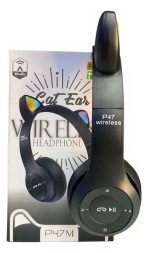 AURICULAR VINCHA GATITO AUX BT NEGRO - Imagen 2