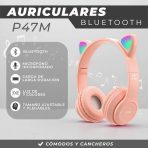 AURICULAR VINCHA GATITO AUX BT ROSA - Imagen 2