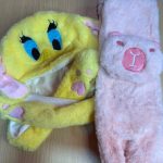 GORRO AMARILLO+BUFANDA ROSA