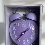 RELOJ DESPERTADOR C/CAMPANA CORAZON R-121037 LILA