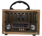 RADIO VINTAGE FM,USB,TF CARD RECARGABLE  KTF-2016 GOLD